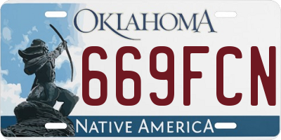 OK license plate 669FCN