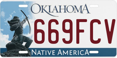OK license plate 669FCV