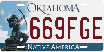OK license plate 669FGE