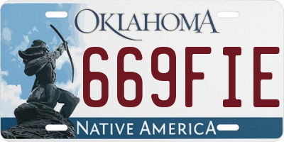 OK license plate 669FIE