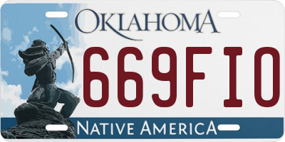 OK license plate 669FIO