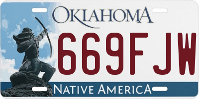 OK license plate 669FJW