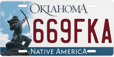 OK license plate 669FKA