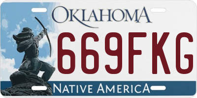 OK license plate 669FKG