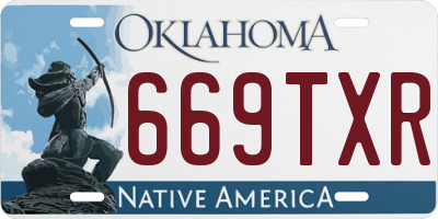 OK license plate 669TXR