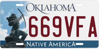 OK license plate 669VFA
