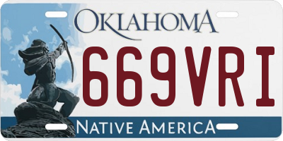 OK license plate 669VRI