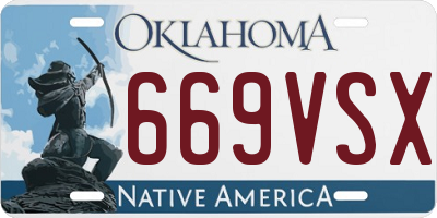 OK license plate 669VSX