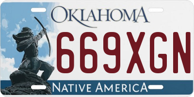 OK license plate 669XGN
