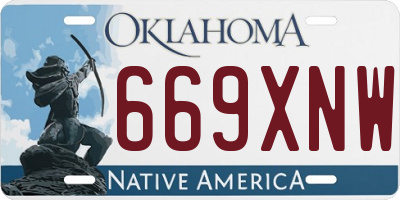 OK license plate 669XNW