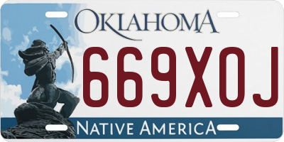 OK license plate 669XOJ