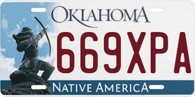 OK license plate 669XPA