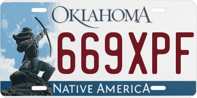 OK license plate 669XPF