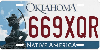 OK license plate 669XQR