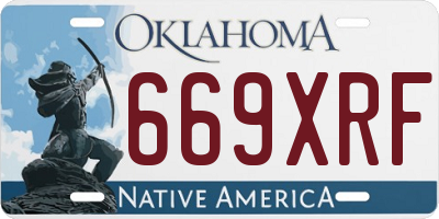 OK license plate 669XRF