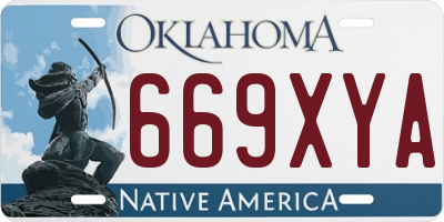 OK license plate 669XYA