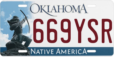 OK license plate 669YSR
