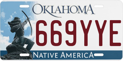 OK license plate 669YYE