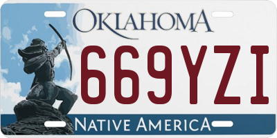 OK license plate 669YZI
