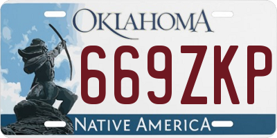 OK license plate 669ZKP