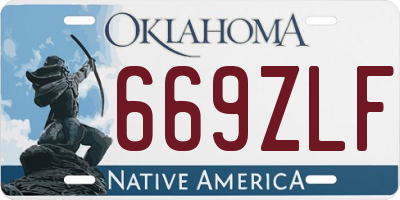 OK license plate 669ZLF