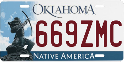 OK license plate 669ZMC