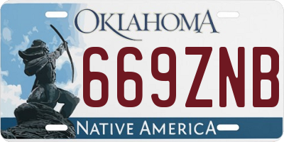 OK license plate 669ZNB