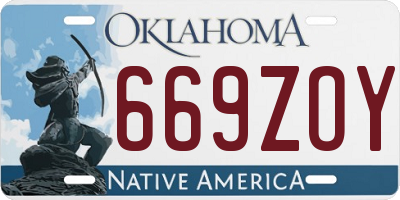 OK license plate 669ZOY