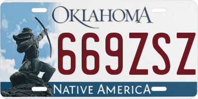 OK license plate 669ZSZ