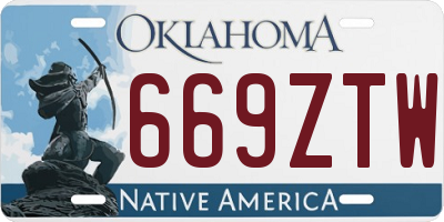 OK license plate 669ZTW