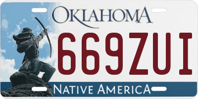 OK license plate 669ZUI