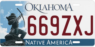 OK license plate 669ZXJ