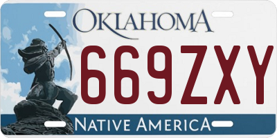 OK license plate 669ZXY