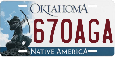 OK license plate 670AGA