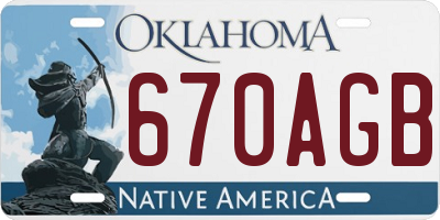 OK license plate 670AGB
