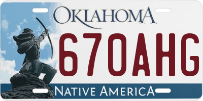 OK license plate 670AHG