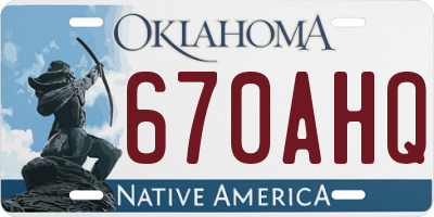OK license plate 670AHQ