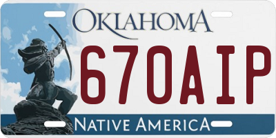OK license plate 670AIP