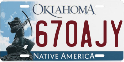 OK license plate 670AJY