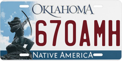 OK license plate 670AMH