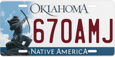 OK license plate 670AMJ