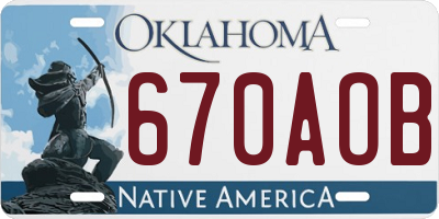 OK license plate 670AOB