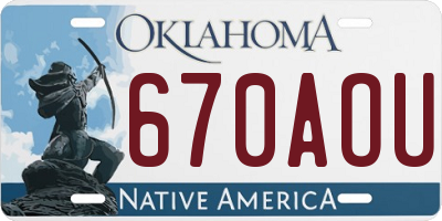 OK license plate 670AOU