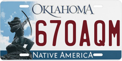 OK license plate 670AQM