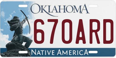 OK license plate 670ARD