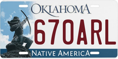 OK license plate 670ARL