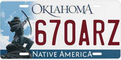 OK license plate 670ARZ