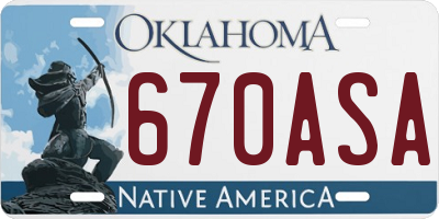 OK license plate 670ASA