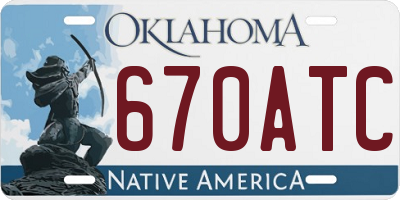 OK license plate 670ATC