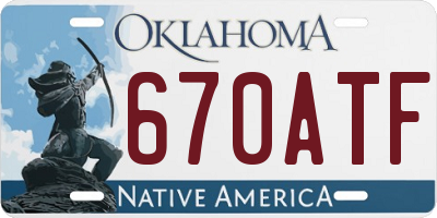 OK license plate 670ATF